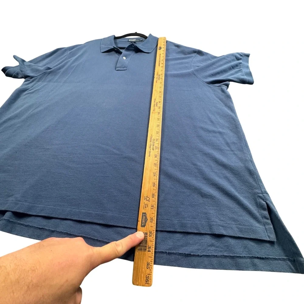 Polo‎ Ralph Lauren 3XB Blue Pique Polo Shirt Preppy Old Money Big Preppy Coastal